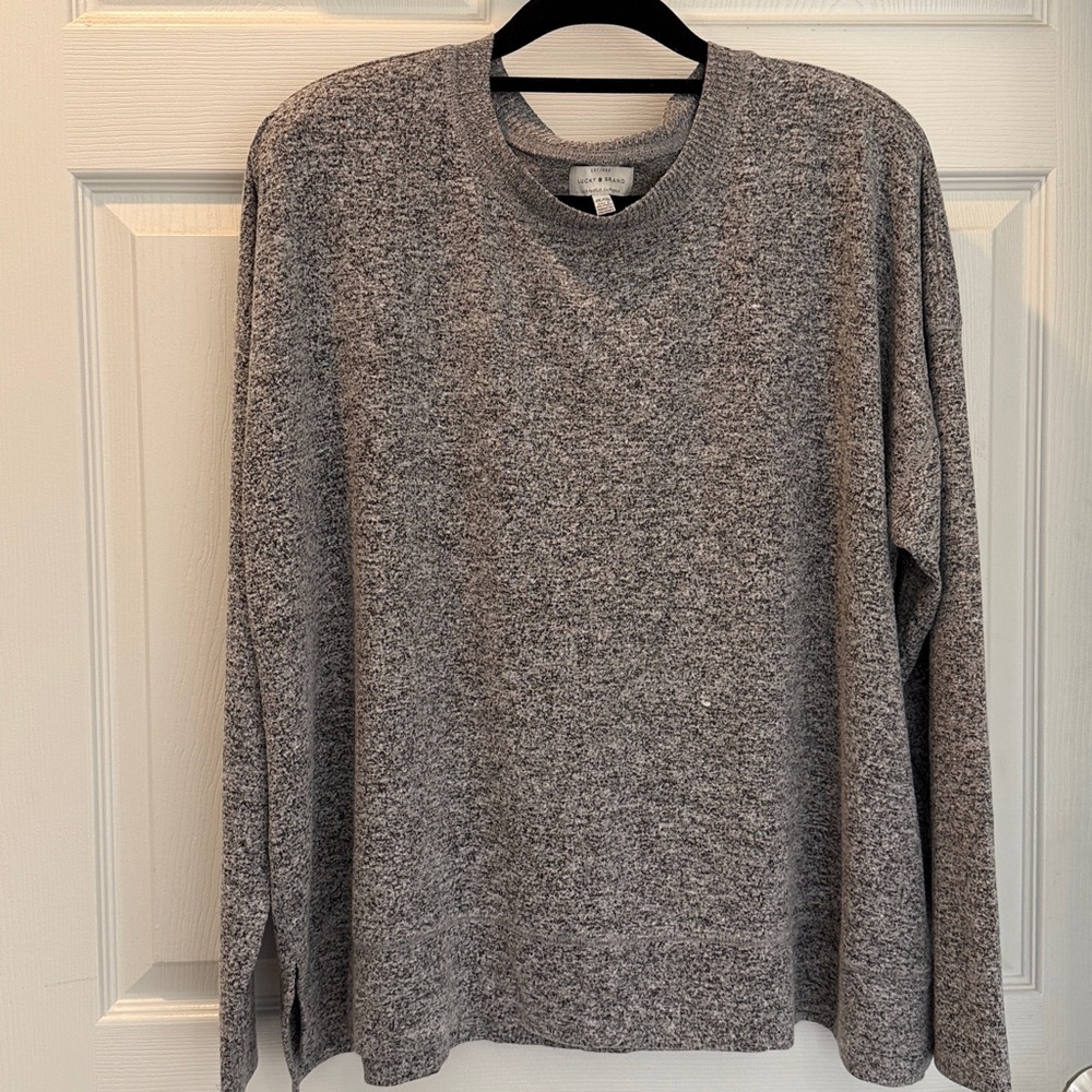 Lucky Brand Women's Crew Neck Sweater - Gray XXL